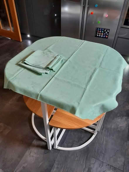 Photo of free 2 small green table cloths (Sandylands morecambe LA3) #1