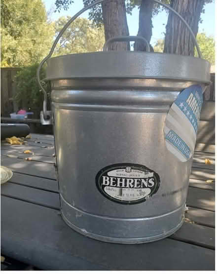 Photo of free Metal bucket with lid and handle (Walnut creek) #1