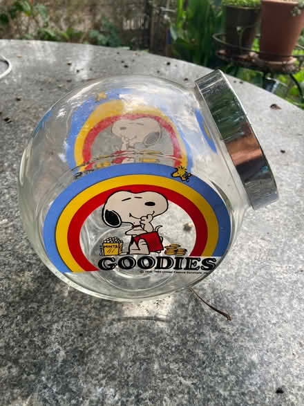 Photo of free Glass ‘Snoopy’ branded sweetie / biscuit jar. (Norbiton KT1) #1