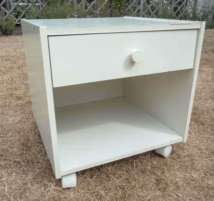 Photo of free Bedside table with drawer on castors (Whitchurch-On-Thames RG8) #1