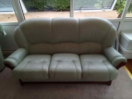 Photo of free three seater leather settee (North Fambridge CM3) #1