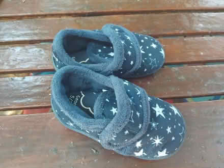 Photo of free Childrens size 5 plush slippers, blue, velcro fastening, use (Lakenham NR1) #1