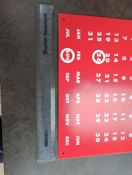 Photo of free Red metal perpetual calendar (Wimbledon SW19) #3