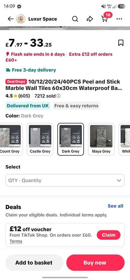 Photo of free Self adhesive tiles (Clifton NG11) #2