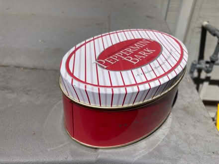 Photo of free Peppermint bark containers (Foothill Boulevard Cupertino) #1