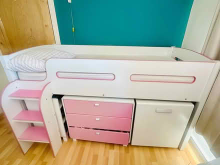 Photo of free Pink/white mid cabin girls bed (Montenotte Cork) #3