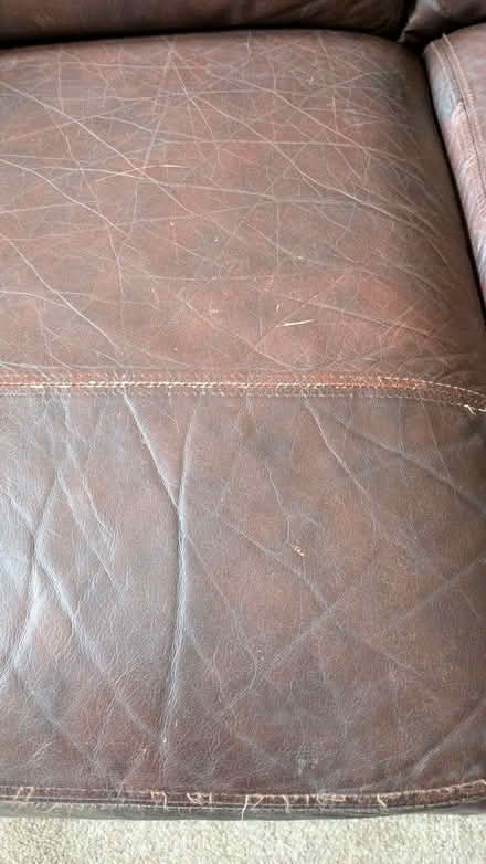 Photo of free Sofa Two Seat Brown Leather M&S (Shipley BD18) #4