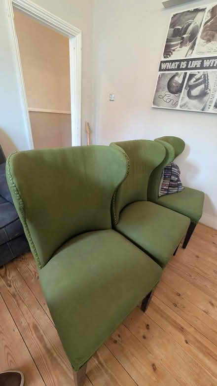 Photo of free 3 lion knocker tufted chairs (East dulwich SE22) #4