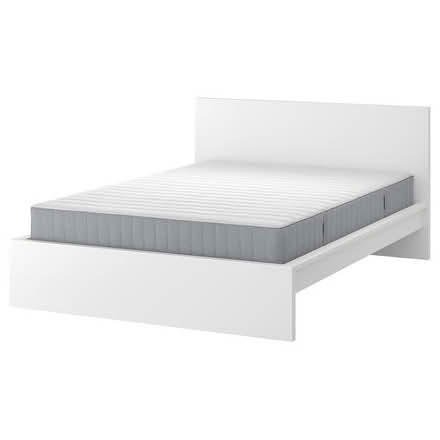 Photo of free White IKEA Malm Bed With Mattress (Raynes Park, SW20) #1