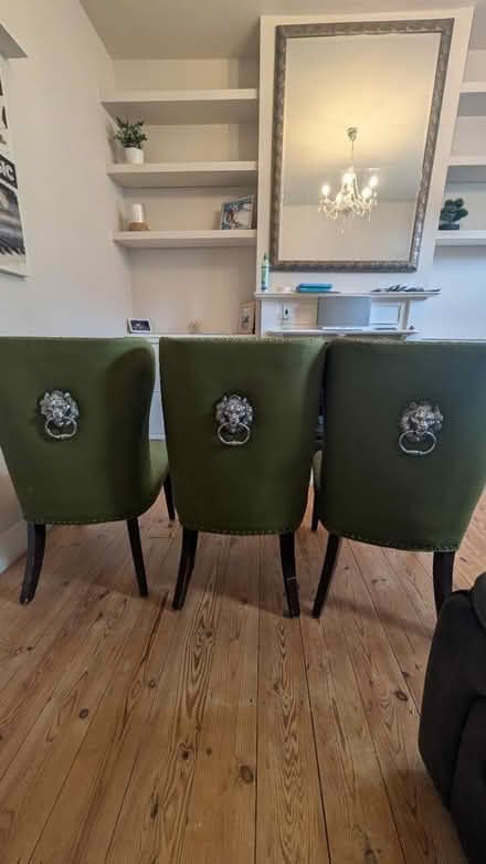 Photo of free 3 lion knocker tufted chairs (East dulwich SE22) #1