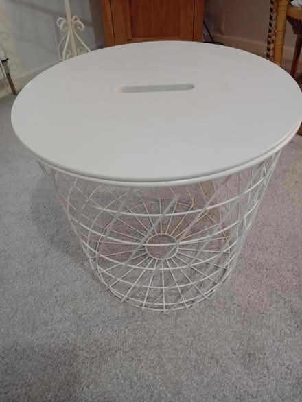 Photo of free round white open side table (Morecambe LA4) #1