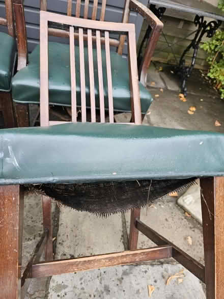 Photo of free Wooden chairs, vinyl padding (Twickenham TW1) #3