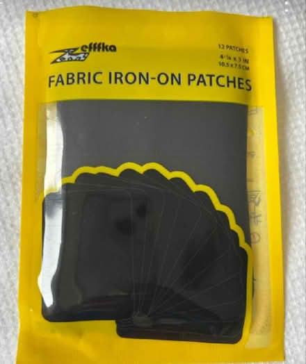 Photo of Black iron-on fabric patches (Broomhall S10) #1