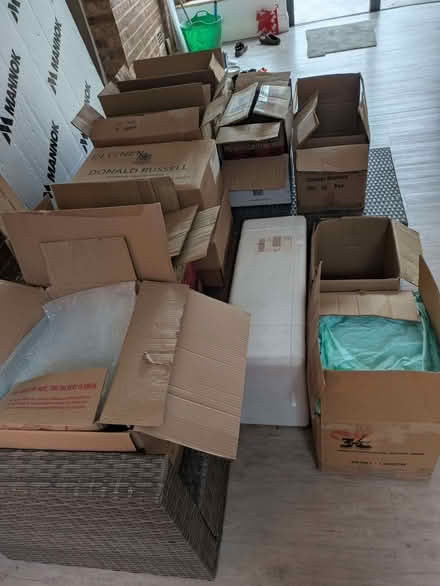 Photo of free Assorted cardboard boxes, packing paper, bubble wrap (Royal Leamington Spa CV32) #2