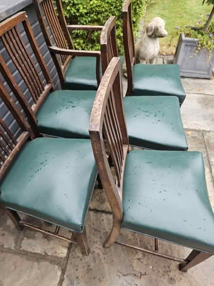 Photo of free Wooden chairs, vinyl padding (Twickenham TW1) #1