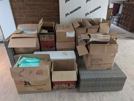 Photo of free Assorted cardboard boxes, packing paper, bubble wrap (Royal Leamington Spa CV32) #1