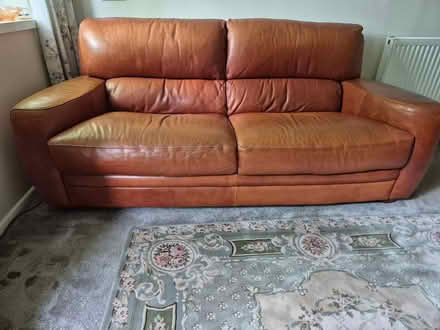 Photo of free Large leather Sofa and armchair (PO2 8NA) #1
