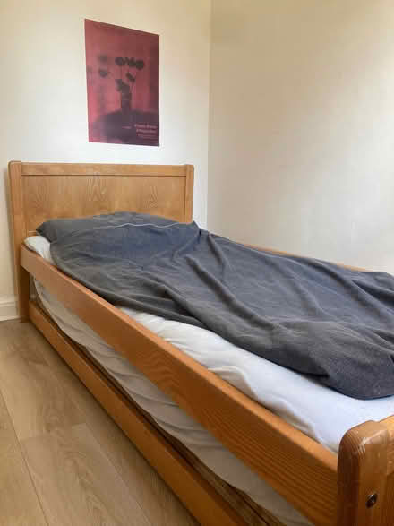 Photo of free Single bed frame + mattresses (North Acton W3) #1