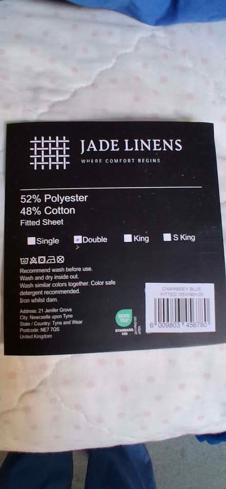 Photo of free Fitted sheet for small double, 4' x 6' (Bowes Park N22) #2