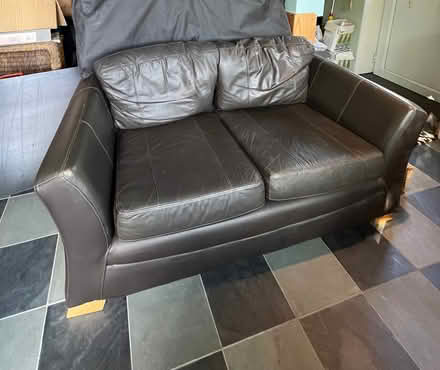 Photo of free Brown faux leather sofa (Ardingly RH17) #1