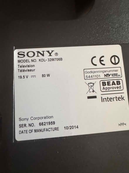Photo of free Sony 32inch TV - KDL-32W706B (Southwood GU14) #2