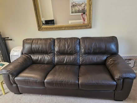 Photo of free 3 seater leather sofa (Longwick HP27) #1