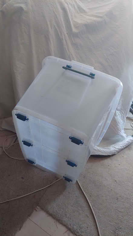 Photo of free plastic storage tub 90l with wheels (Chatham ME4) #1