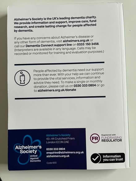 Photo of free Alzheimers Society book (Bidston CH43) #2