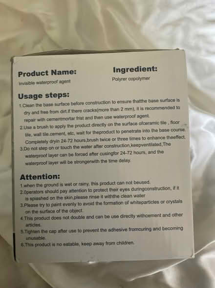 Photo of free Invisible Waterproof Agent (Burgess Hill RH15) #3