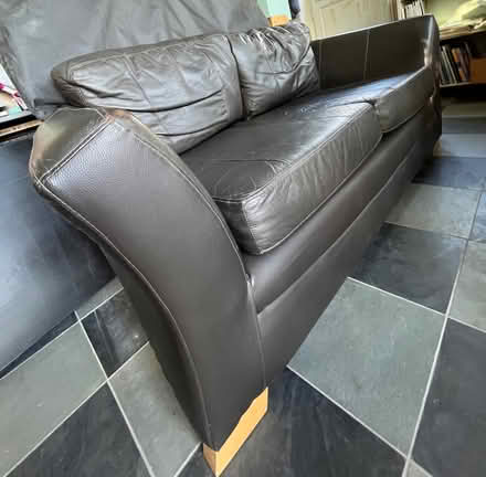Photo of free Brown faux leather sofa (Ardingly RH17) #4
