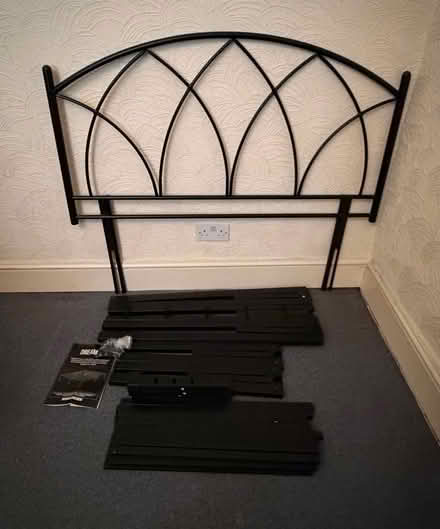 Photo of free Metal bed frame (Double) and headboard. (Hoyland Common S74) #2