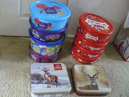 Photo of free 8 x empty plastic sweet tubs & 2 x empty metal tins (Kempsey WR5) #1