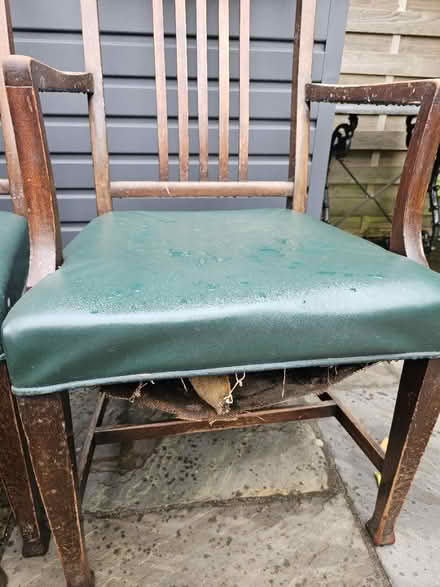 Photo of free Wooden chairs, vinyl padding (Twickenham TW1) #2