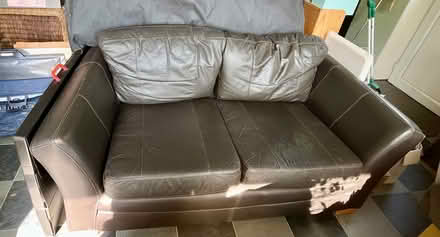 Photo of free Brown faux leather sofa (Ardingly RH17) #3
