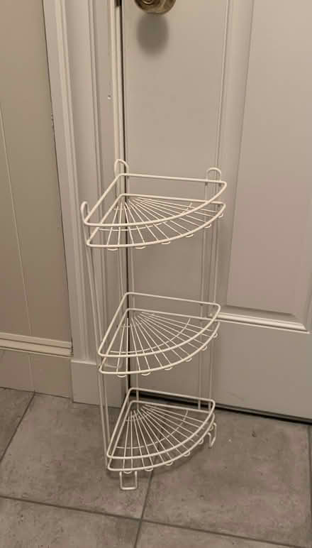 Photo of free Three-tier white wire corner shelf (Union Square/Prospect Hill) #1