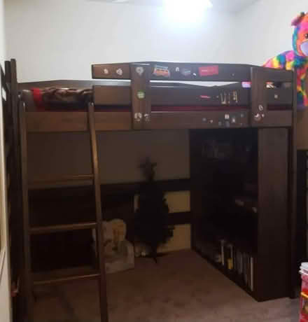 Photo of free Queen loft bed, desk, bookcase (Lawrenceville GA) #1