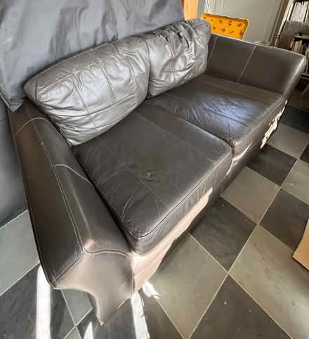 Photo of free Brown faux leather sofa (Ardingly RH17) #2