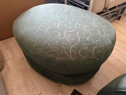 Photo of free Green 2x Sofas & Footstool (LYE DY9) #1