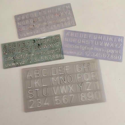 Photo of free pack of alphabet/stencils/letter transfers/protractors etc (Fords Farm RG31) #4