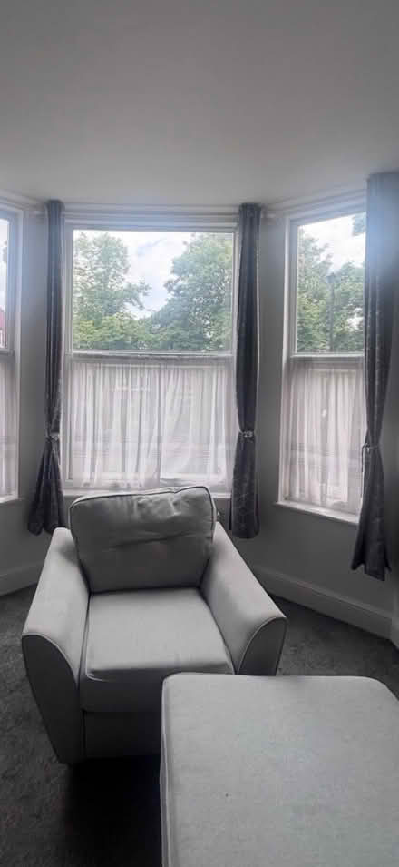 Photo of free Grey L sofa and foot stool (Doncaster DN1) #2