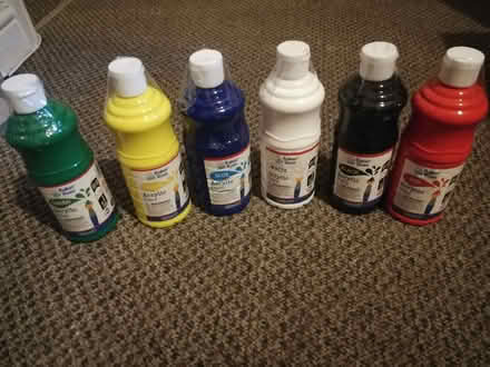 Photo of free 18 x 500ml acrylic paint brand new (Southport PR9) #1