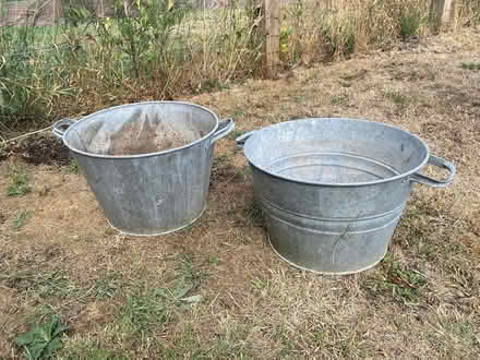 Photo of free Two metal planters (Steyning BN44 3) #1