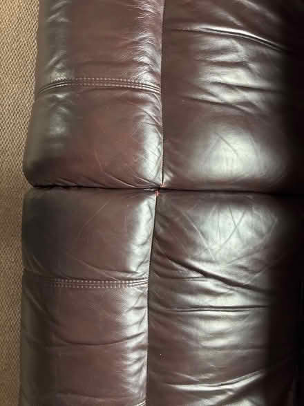 Photo of free Brown leather sofa (Castle Donington DE74) #3