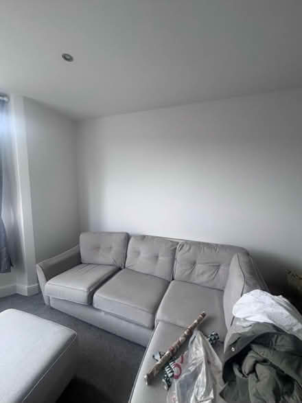 Photo of free Grey L sofa and foot stool (Doncaster DN1) #1