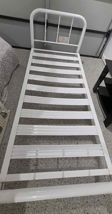Photo of free Metal White single Bed (Avondale) #2