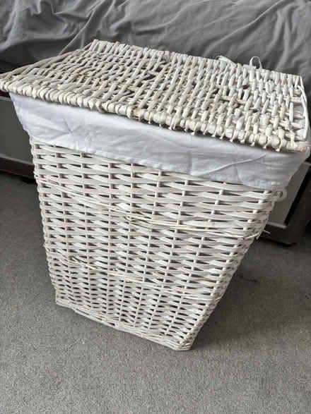 Photo of free White laundry basket wicker (Edmonton N9) #1