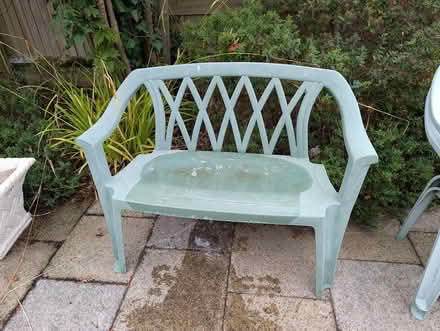 Photo of free Plastic outdoor chairs and 2 seater (Bexhill-on-Sea TN39) #1