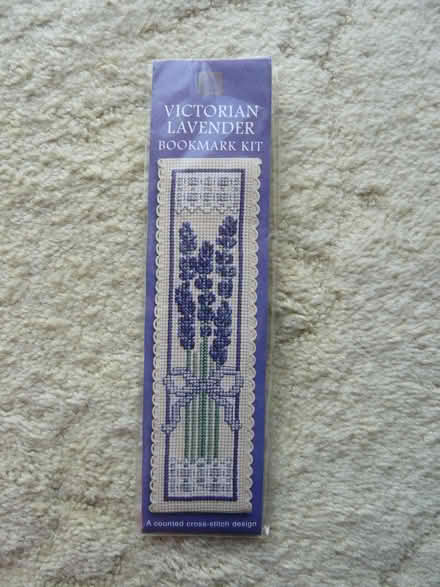Photo of free Victorian lavender bookmark cross-stitch kit (Kempsey WR5) #1