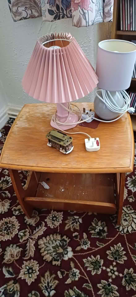 Photo of free Solid wood magazine rack/side table. (Knotty Ash L14) #1