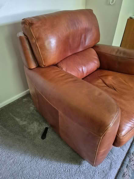 Photo of free Large leather Sofa and armchair (PO2 8NA) #4